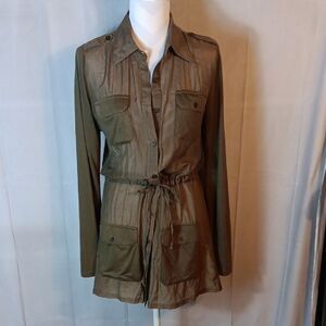 Miilla Silk Olive Green Women's Utility Top